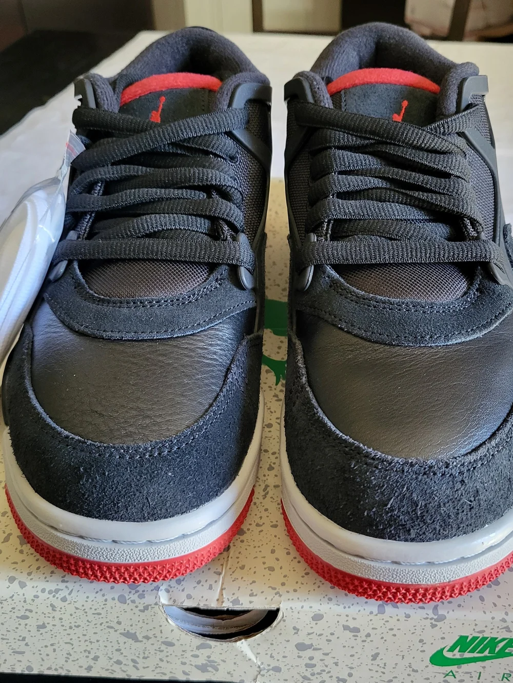*NEW* Jordan Air Force 4 RM Black/Varsity Red-Wolf Grey Men's Size 8.5 Women 10